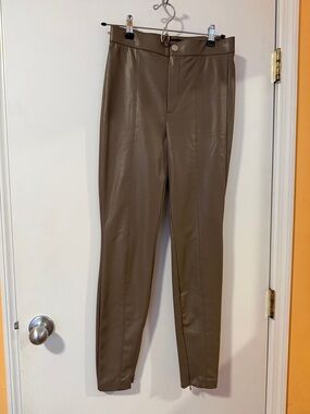 Zara Brown Faux Leather Leggings